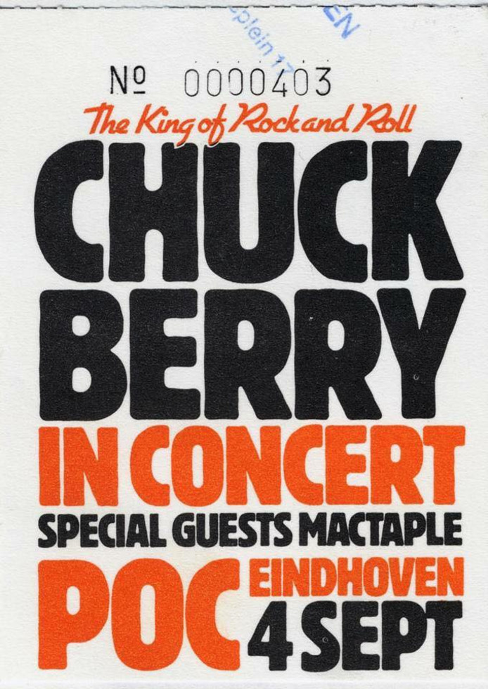Entrance ticket Chuck Berry Sept 4th Eindhoven