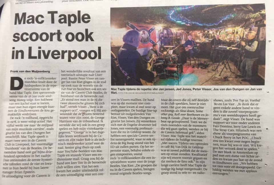Newspaper Mac Taple in Cavern Club Liverpool